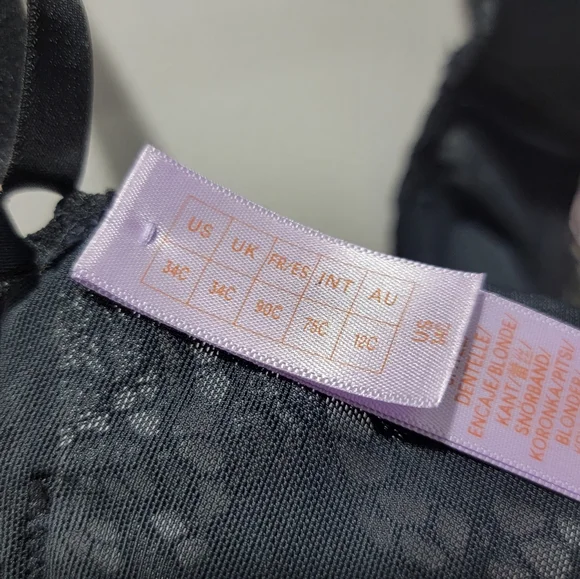 Savage X Fenty Romantic Corded Lace Front-Closure Push-Up Bra Black - Picture 16 of 17